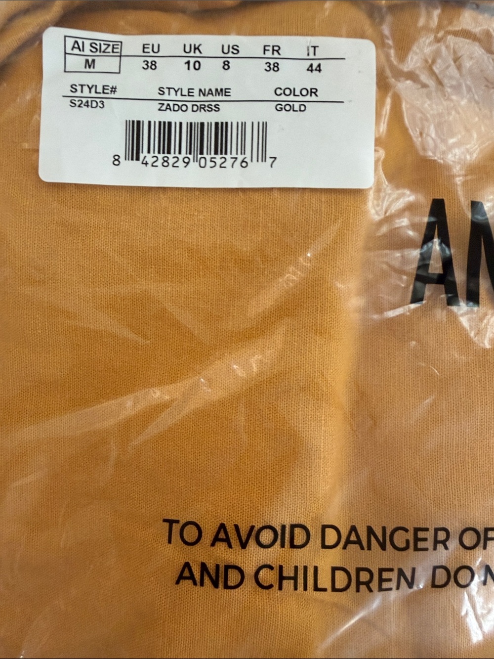 NWT Andrea Iyamah Zado Dress in Gold ~ Size M | MSRP $385 - Picture 3 of 3